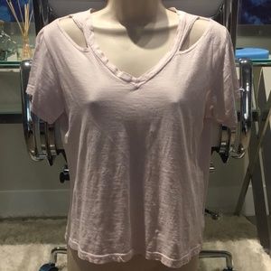LNA distressed pink Tee